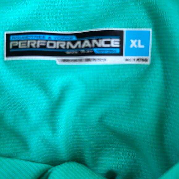 Roundtree & Yorke Men's Performance Polo Shirt Size XL Green Stretch - Picture 3 of 5